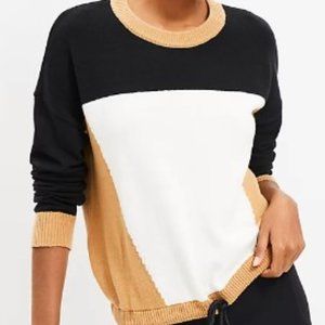 Lou & Grey Colorblock Drawstring Hem Sweater